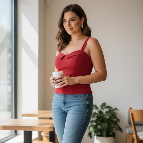 NEW•XL-1X•VIVIAN•Vintage Pin Up Style Top - Picture 3 of 8